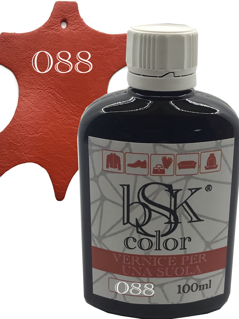Фарба для гладкої шкіри "bsk-color" 100ml колір жовтогарячий, фото 1
