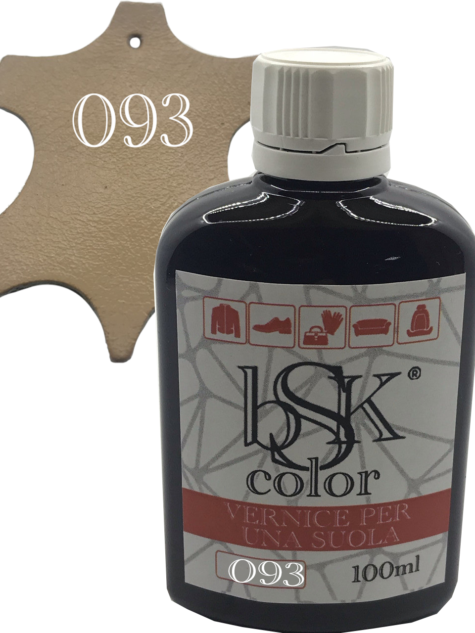 Фарба для гладкої шкіри "bsk-color" 100ml колір жовто-коричневий, фото 1