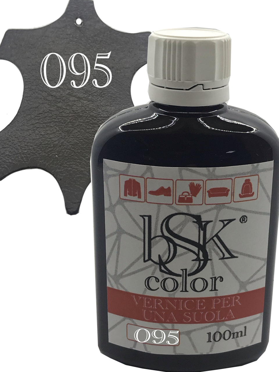 Фарба для гладкої шкіри "bsk-color" 100ml колір коричневий шоколад, фото 1
