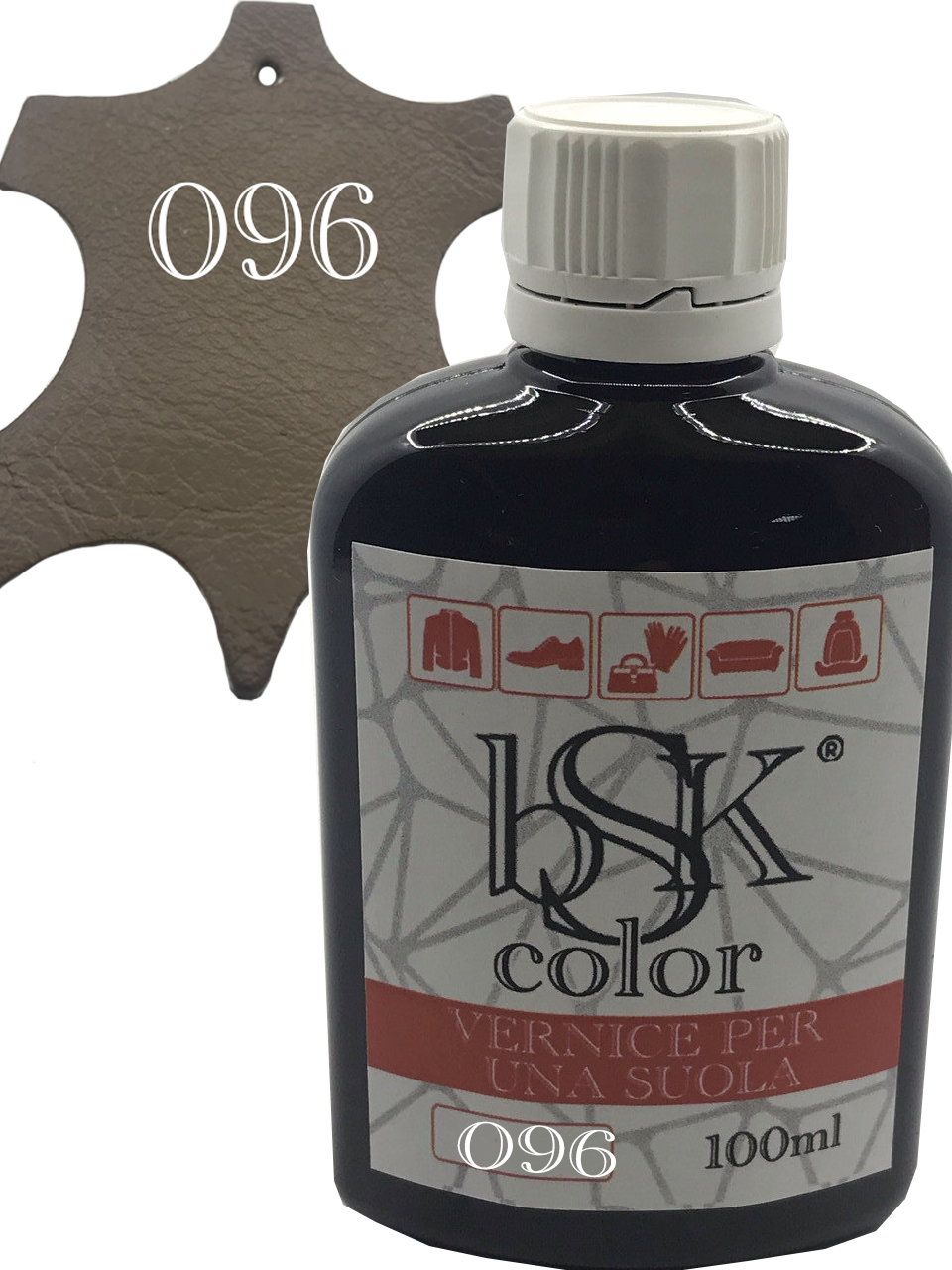 Фарба для гладкої шкіри "bsk-color" 100ml колір оливково-коричневий, фото 1