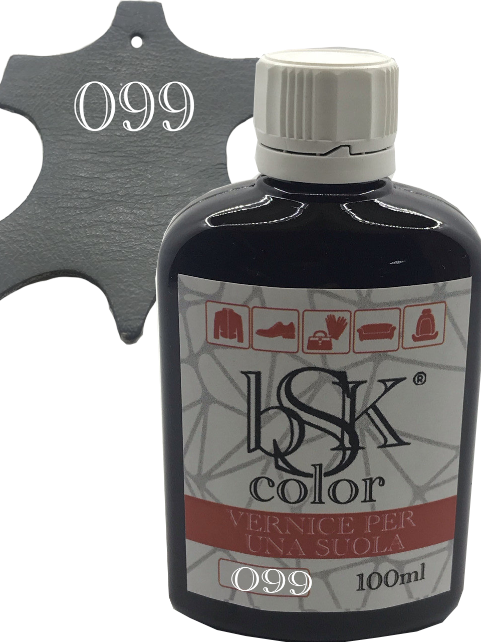 Фарба для гладкої шкіри "bsk-color" 100ml колір сірий базальт, фото 1