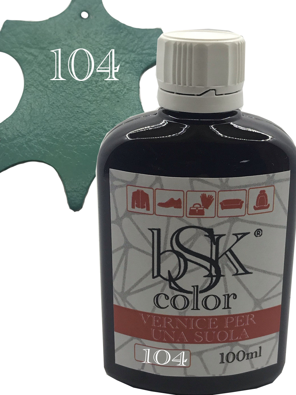 Фарба для гладкої шкіри "bsk-color" 100ml колір тіффані