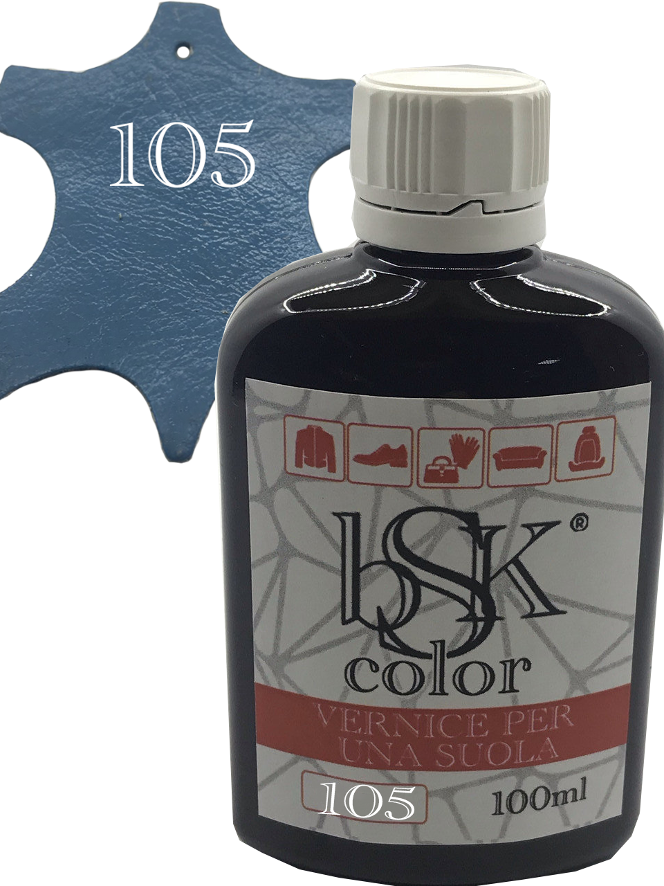 Фарба для гладкої шкіри "bsk-color" 100ml колір лазурно-синій