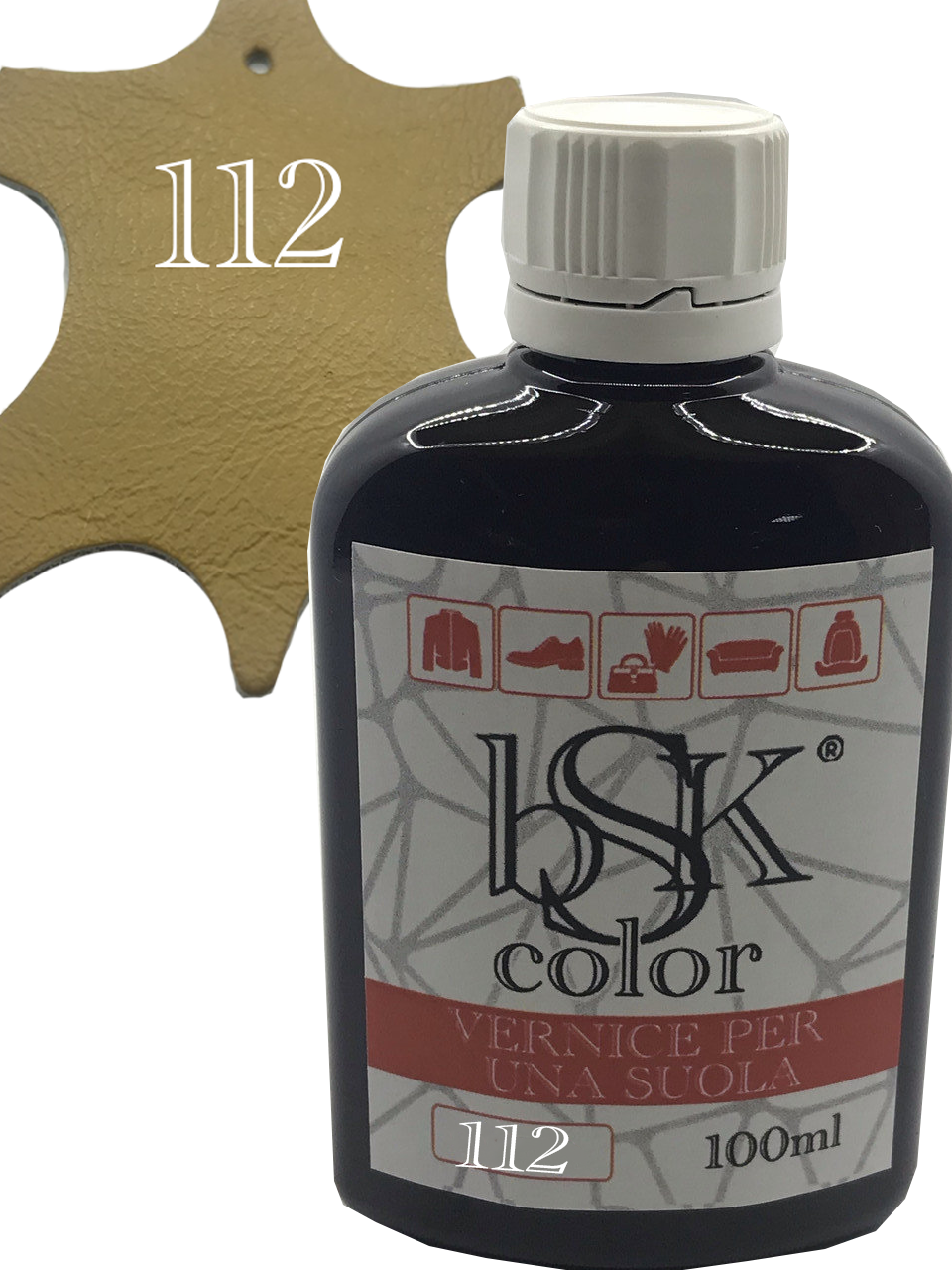 Фарба для гладкої шкіри "bsk-color" 100ml колір карі, фото 1