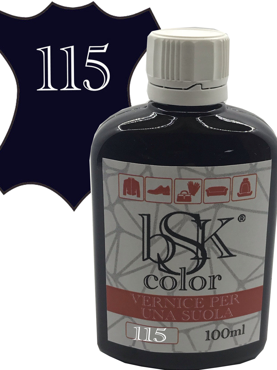 Фарба для гладкої шкіри "bsk-color" 100ml колір темно-синій