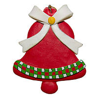 Новогодняя елочная игрушка - фигурка Колокольчик, 8 см, красный, полистоун (000654-11)