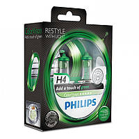 Комплект галогенних ламп Philips ColorVision Green 12342CVPGS2 H4 3350K