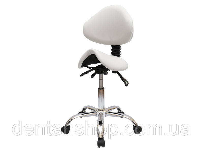 Стілець-сідло для майстра з 4 регульованими механізмами Білий мод 854 { H 42-56см }, фото 1