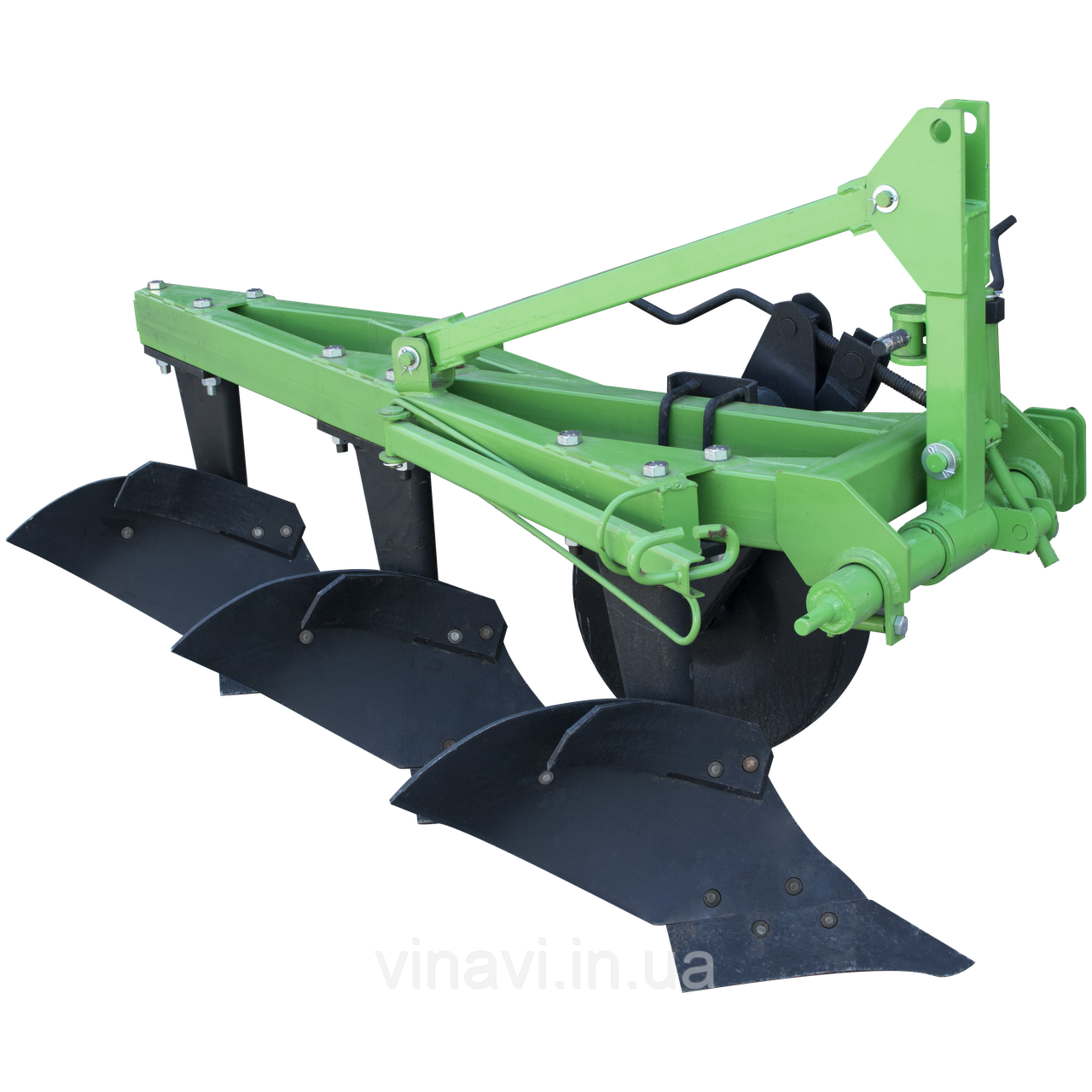 Міцний навісний трикорпусний плуг для трактора 3-20 см із посиленою рамою, фото 1