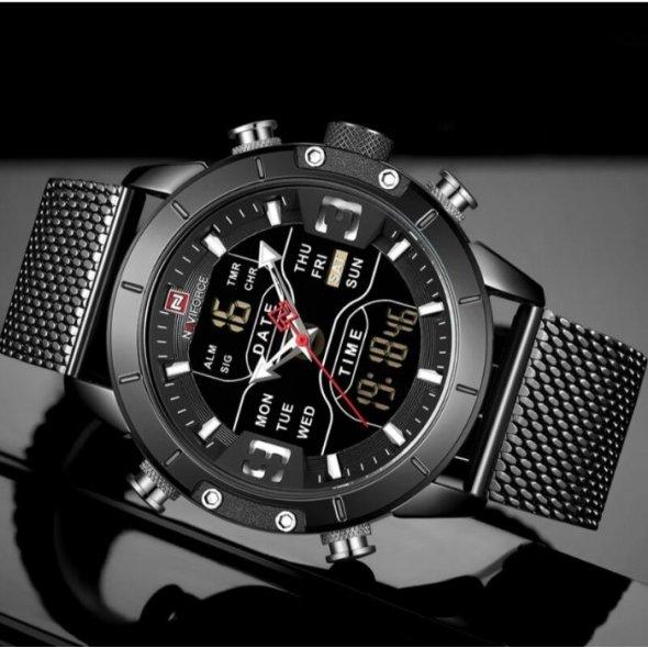 Чоловічий наручний годинник Naviforce Tesla Black NF9153, фото 1