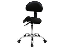 Стілець-сідло для майстра з 2-ма регулюючими механізмами Чорний мод. 1037-3 { H 41-57см }
