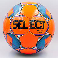 М'яч для футзала No4 ламін. ST STREET жовтогарячий-синій (5 см, зшитий вручну)