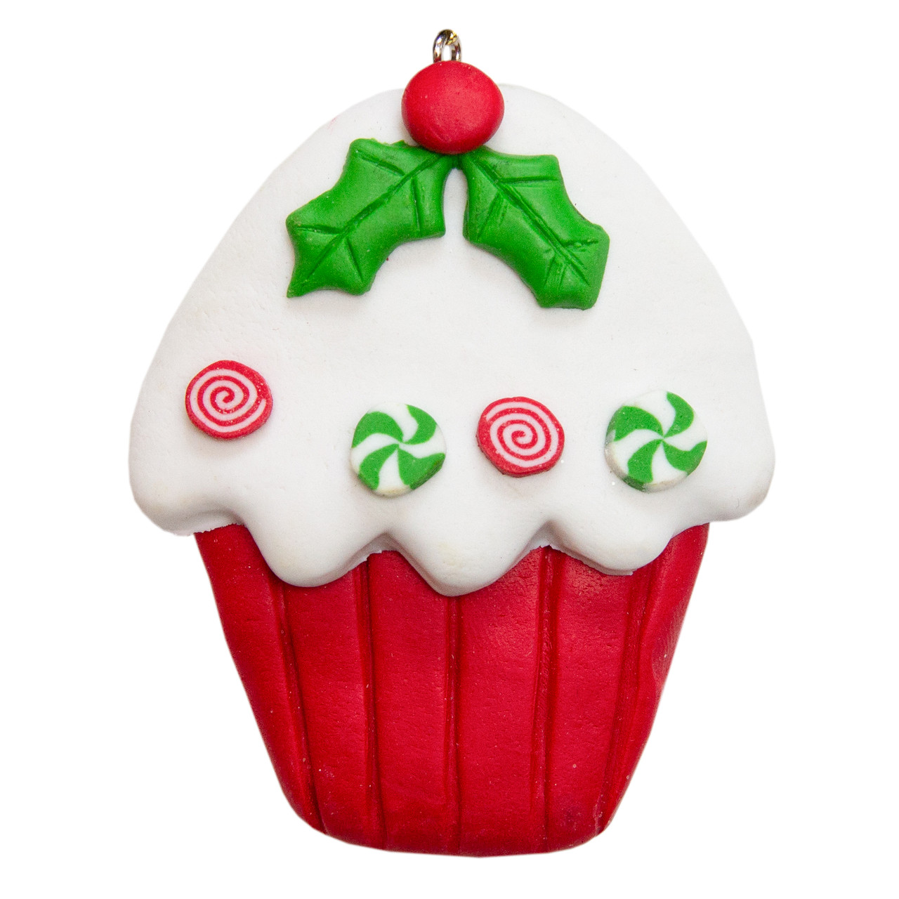 Новорічна ялинкова іграшка - фігурка Тістечко, 8 см, червоний, полірезин (000661-5), фото 1