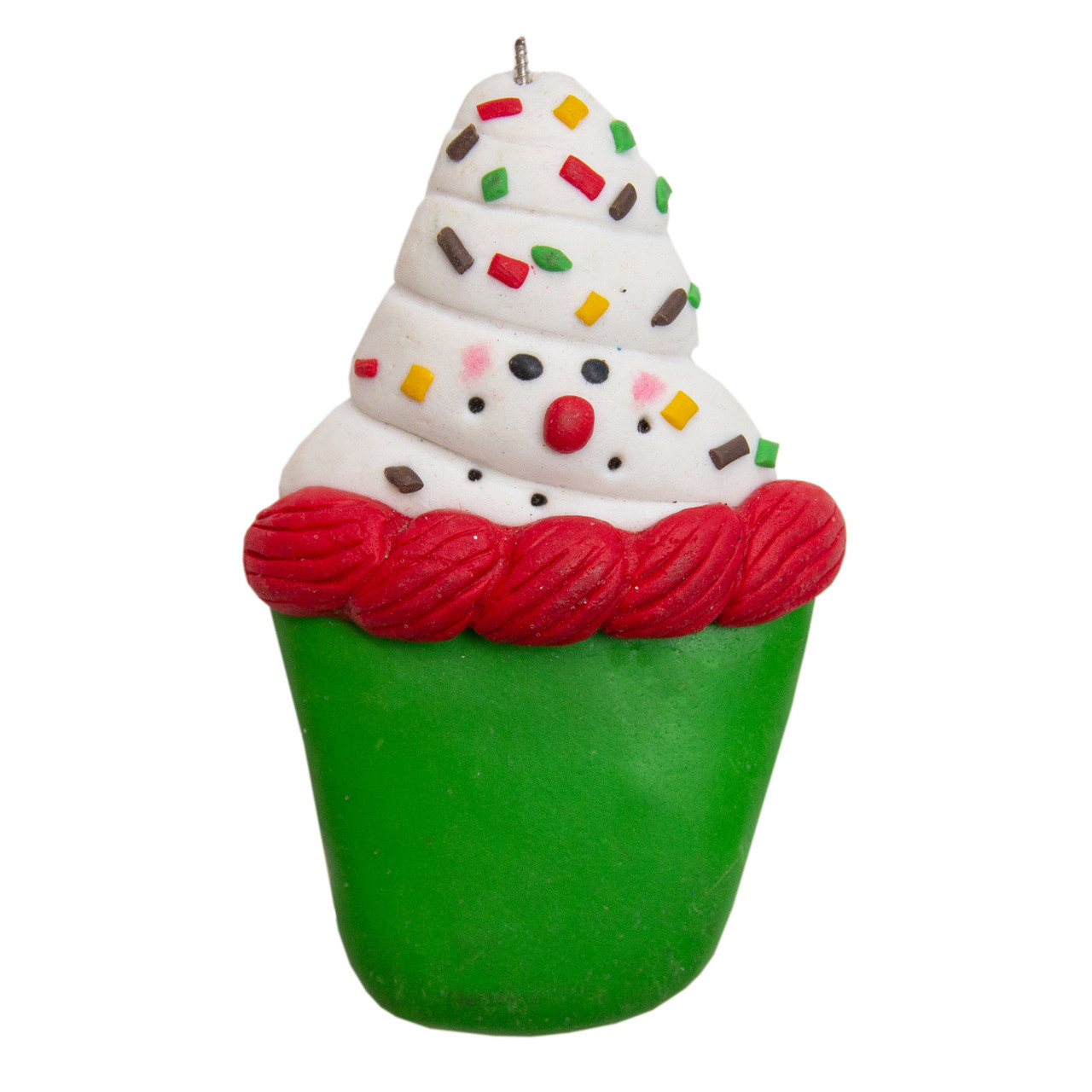 Ялинкова іграшка Тістечко, 8 см, зелений, полірезин, декоративна новорічна фігурка (000661-6), фото 1