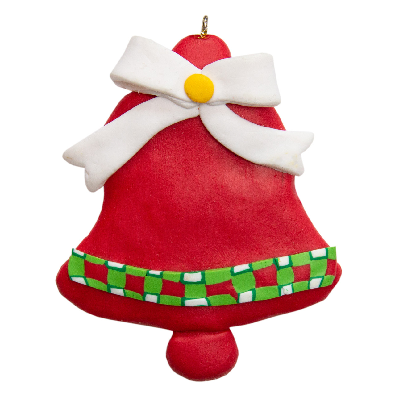 Ялинкова іграшка Дзвіночок, 8 см, червоний, полірезин, декоративна новорічна фігурка (000661-7), фото 1