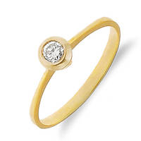 Золоте кільце з діамантом 0,13 каратів