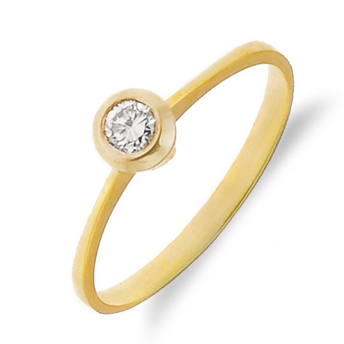 Золоте кільце з діамантом 0,13 каратів