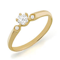 Золоте кільце з діамантами 0,28 карат