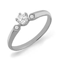 Золота каблучка з діамантами 0,38 карат