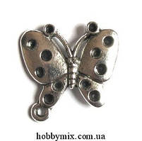 Метал. підвіска "метелик" срібло (2,5х2,5 см) 4 шт. в уп.