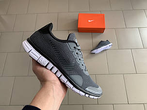 Чоловічі кросівки Nike Free Run 3.0 v3 Grey сірі легка сітка, фото 1