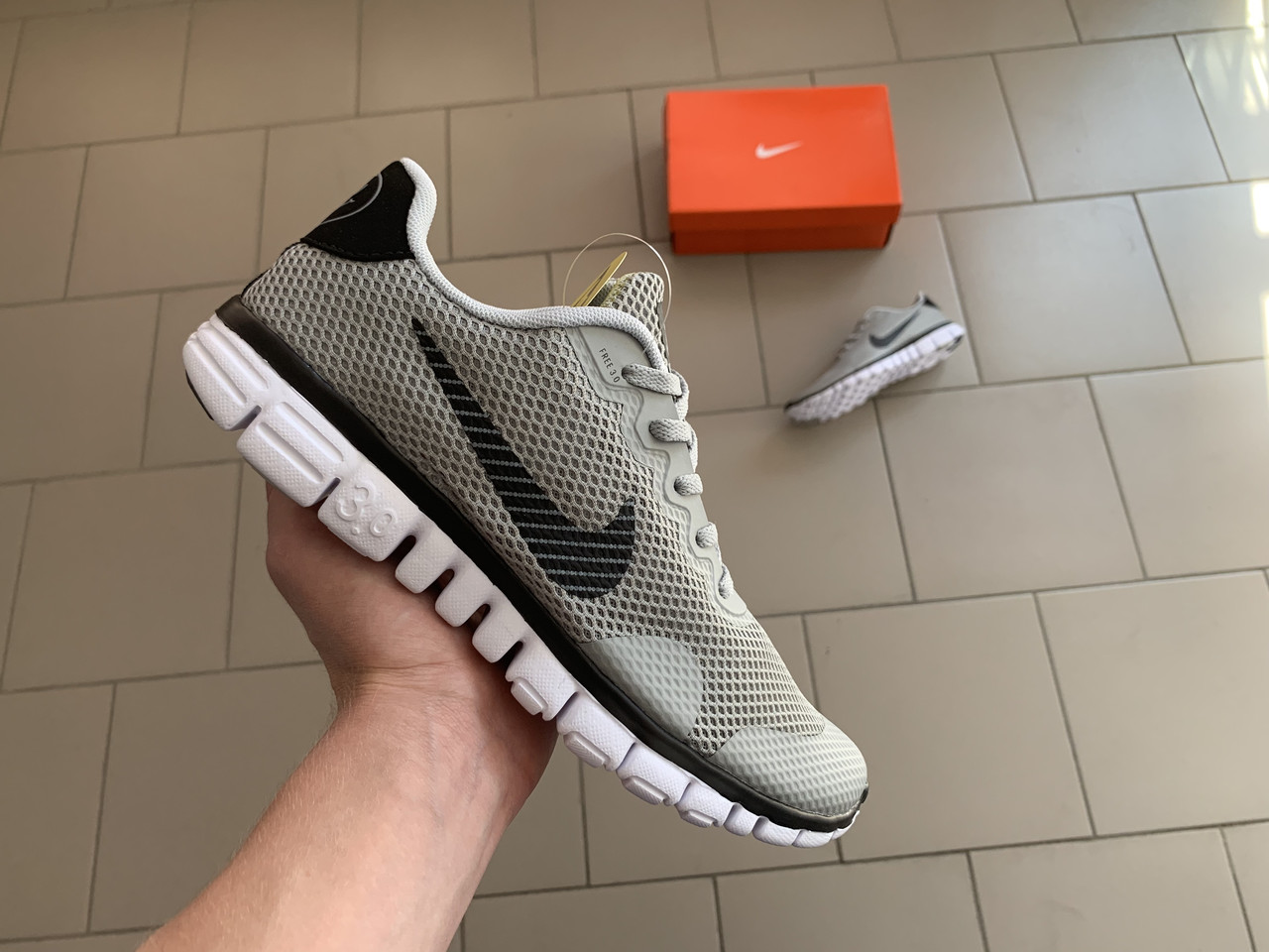 Чоловічі кросівки Nike Free Run 3.0 v3 Light Grey світло-сірі легка сітка