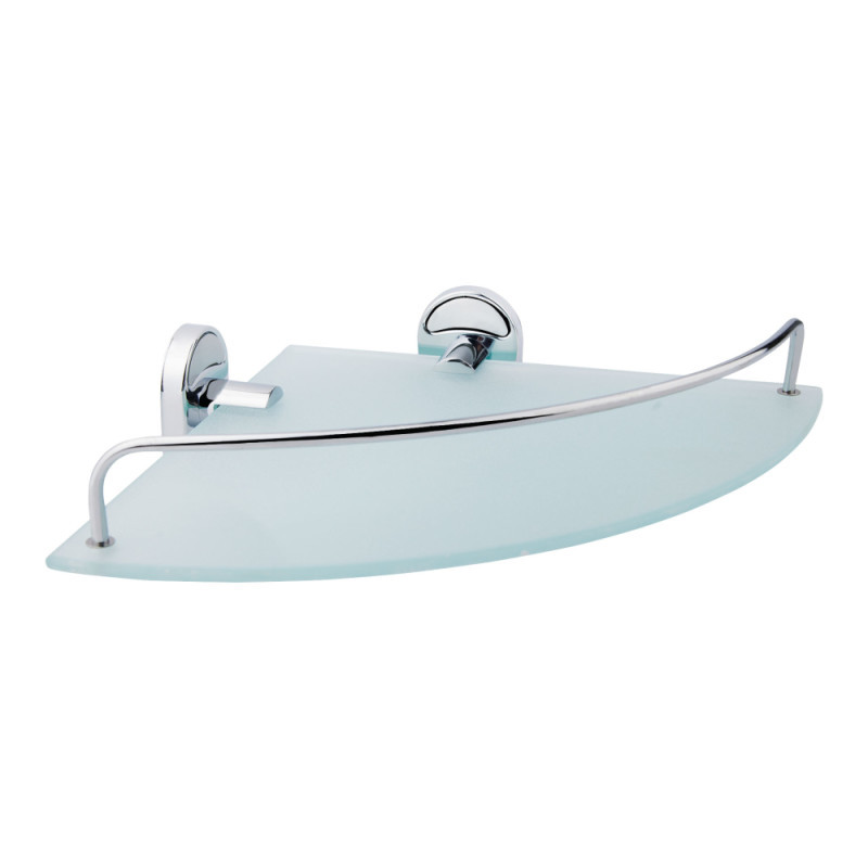 Полиця скляна кутова GF Italy у ванну кімнату, фото 1