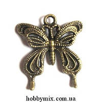 Метал. підвіска "метелик" бронза (2,3х2,6 см) 8 шт. в уп.