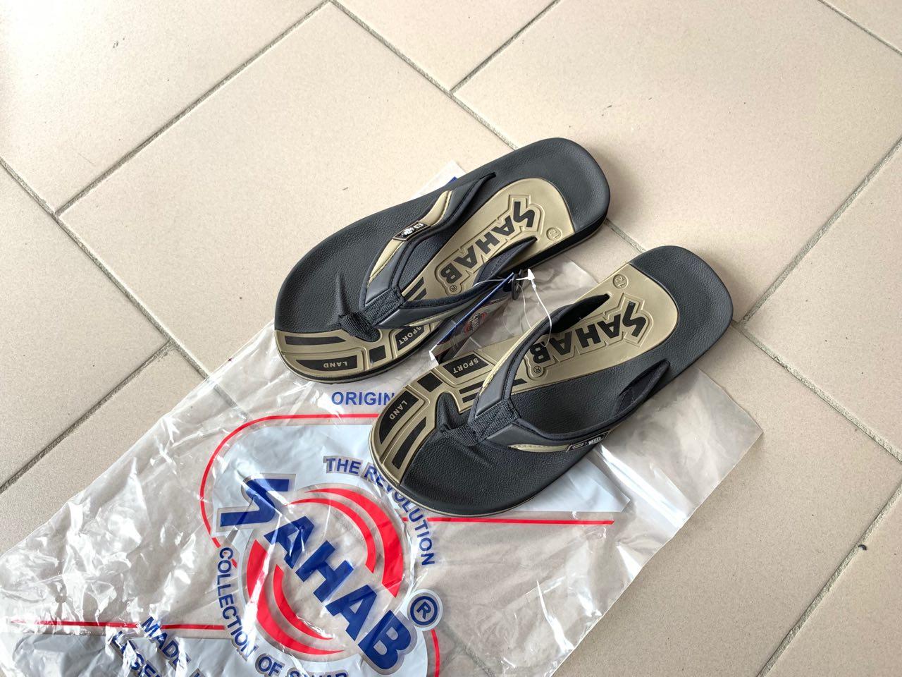 Чоловічі оригінальні в'єтнамки SAHAB Black Camel чорні з бежевим 40-46