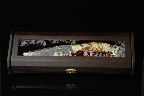 Оглядовий подарунковий футляр для ножа, з деревини в'язана, фото 2