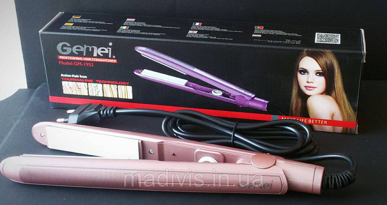 Праска для вирівнювання волосся Gemei GM 1952 Pink
