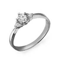 Золоте кільце з діамантами 0,22 карат