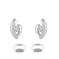 Золоті сережки пусети з діамантами 0,12 каратів