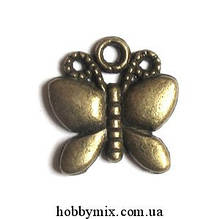 Метав. підвіска "метелик" бронза (1,7х1,8 см) 8 шт в уп.