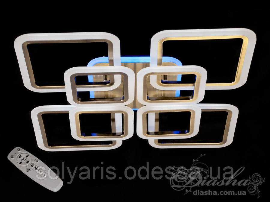 Стельова LED-люстра з діммером і підсвічуванням,135W A3011/4+4 LED 3color dimmer