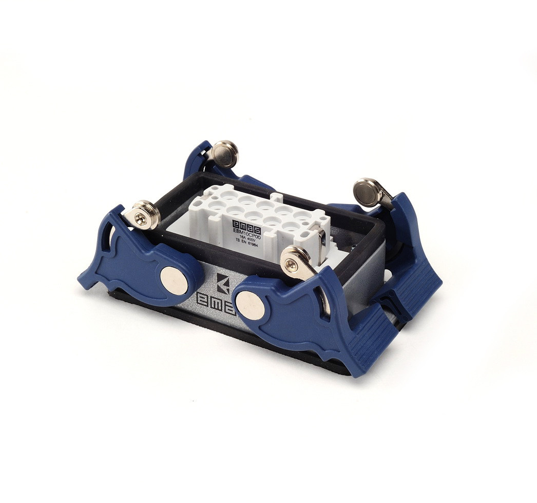 Корпус з розеткою і 4-роликом фіксатором монтаж на перегородці нижній введення (10 висновків), фото 1