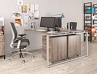Двойной письменный стол Loft design Q-140 Дуб Палена