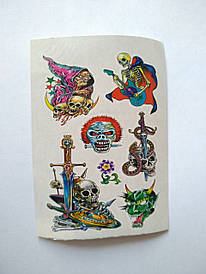 Флеш Тату. Тимчасове Татуювання. Дитячі, Орли, Троянда, Око 11,5*8 См Черепи, Скелети, Демони, Квітка, Смерть