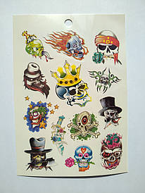 Флеш Тату. 17,5*12 См. Тимчасова. Перевідна. Черепи Та Хрести, 4710, Кольорові