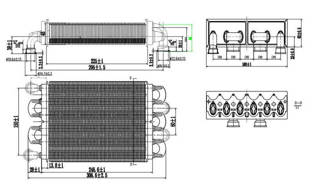 ✓ Теплообменник битермический к котлу Immergas 1.024398