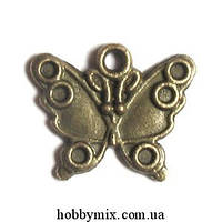 Метал. підвіска "метелик" бронза (1,7х1,4 см) 15 шт. в уп