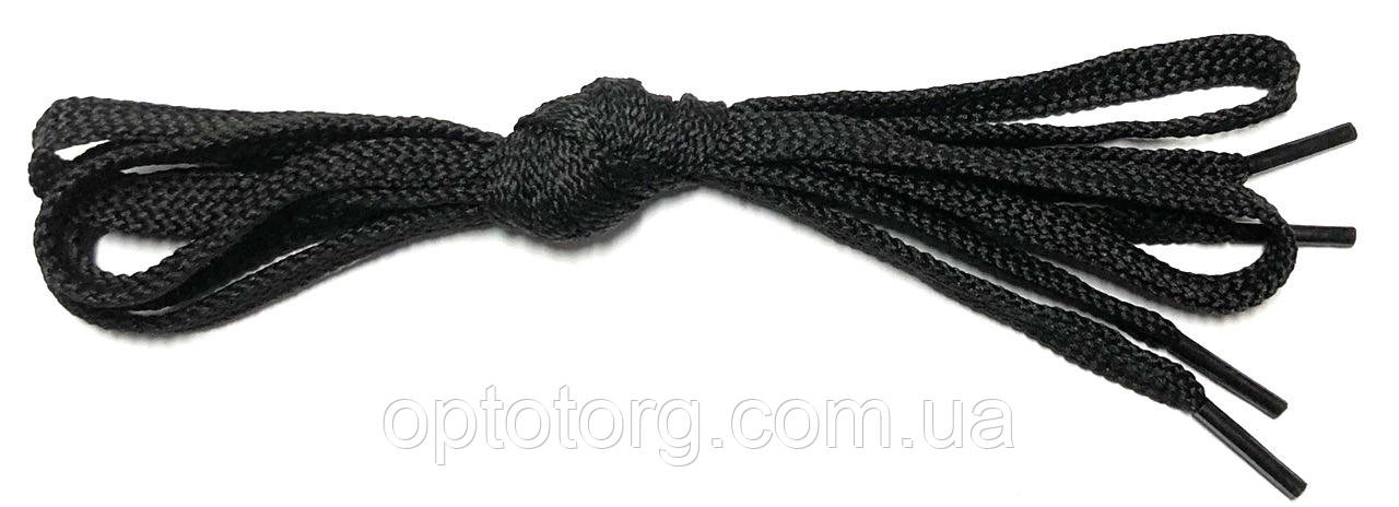 Шнурки Чорний плоскі 90см 7мм Kiwi