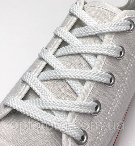 Шнурки Белый плоские 200см 7мм Kiwi, фото 2