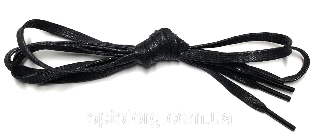 Шнурки Чорний пропитаные плоскі 200см 5мм Kiwi