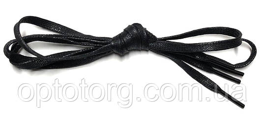 Шнурки Чорний пропитаные плоскі 200см 5мм Kiwi, фото 2