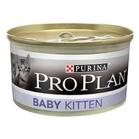 Purina Pro Plan Baby Kitten первый прикорм нежный мусс с курицей для котят 85гр