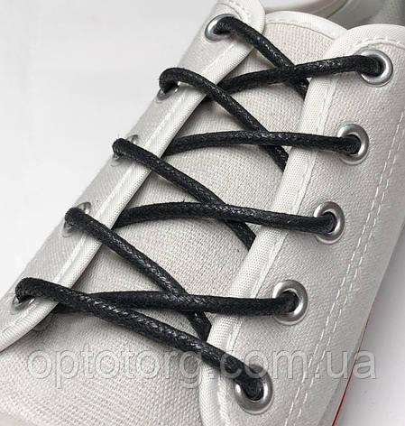 Шнурки Чорний пропитаные круглий 200см 3,0 мм Kiwi, фото 2