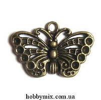 Метал. підвіска "метелик" бронза (2,5х1,7 см) 6 шт. в уп