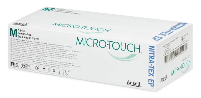 Рукавички нітрилові оглядові без пудри MICRO-TOUCH® NITRA-TEX® EP™ розмір 6-7 (S)