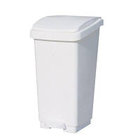 Відро для сміття 50 л білий ABS пластик кришка педаль